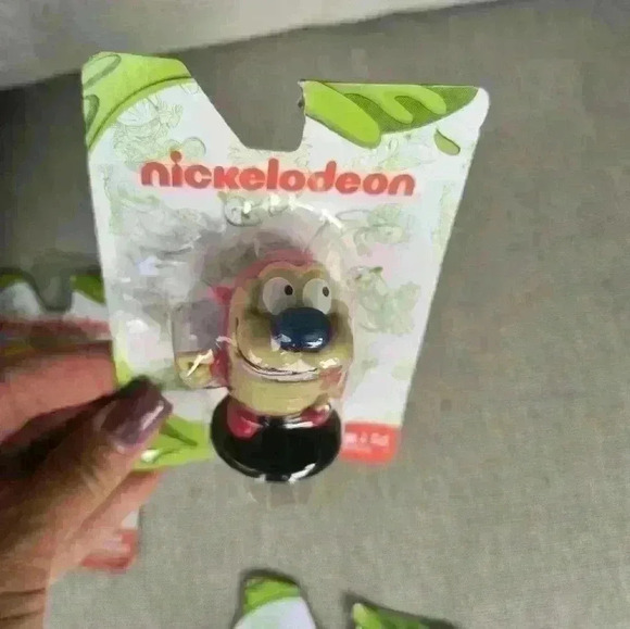 Nickelodeon 3 Mini Figurines Hey Arnold Ren Stimpy Nickelodeon New - Picture 3 of 7